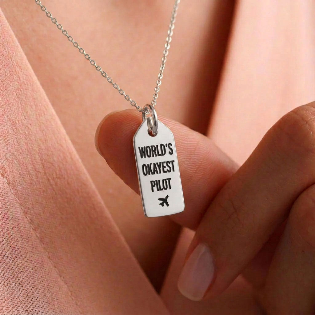 World's Okayest Pilot - Mini Tag - Charm