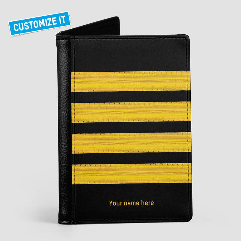 Black Pilot Stripes - Passport Cover