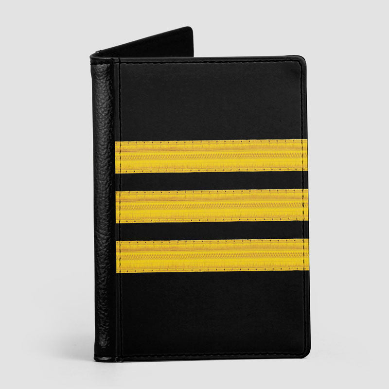 Black Pilot Stripes - Passport Cover