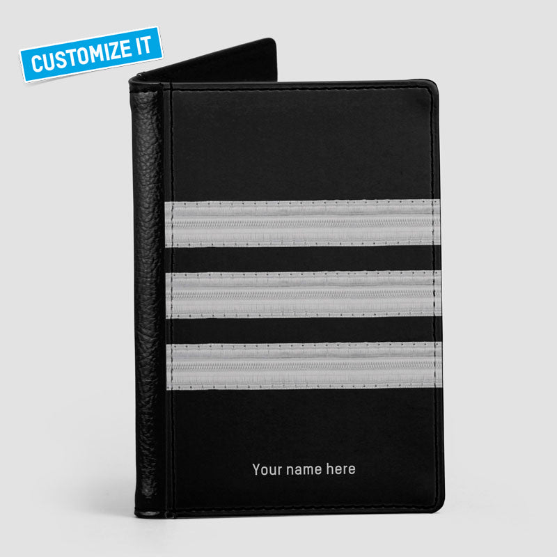 Black Pilot Stripes - Passport Cover