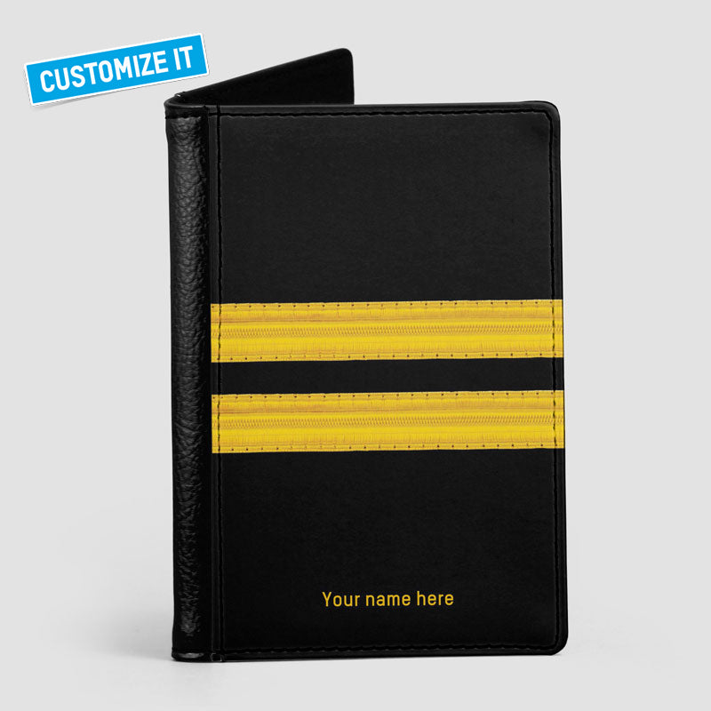 Black Pilot Stripes - Passport Cover