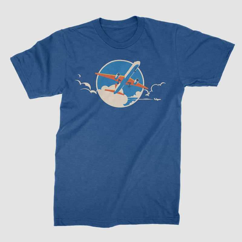 Plane Retro Sky - T-Shirt