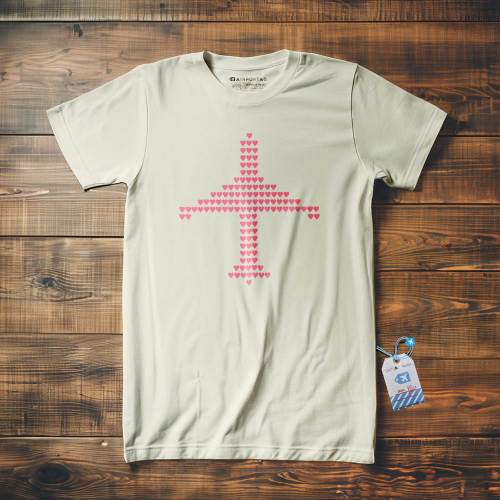 Plane Shape Hearts Emoji - T-Shirt
