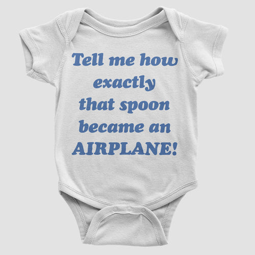 Tell Me How Plane Spoon Baby Bodysuit - Main Image