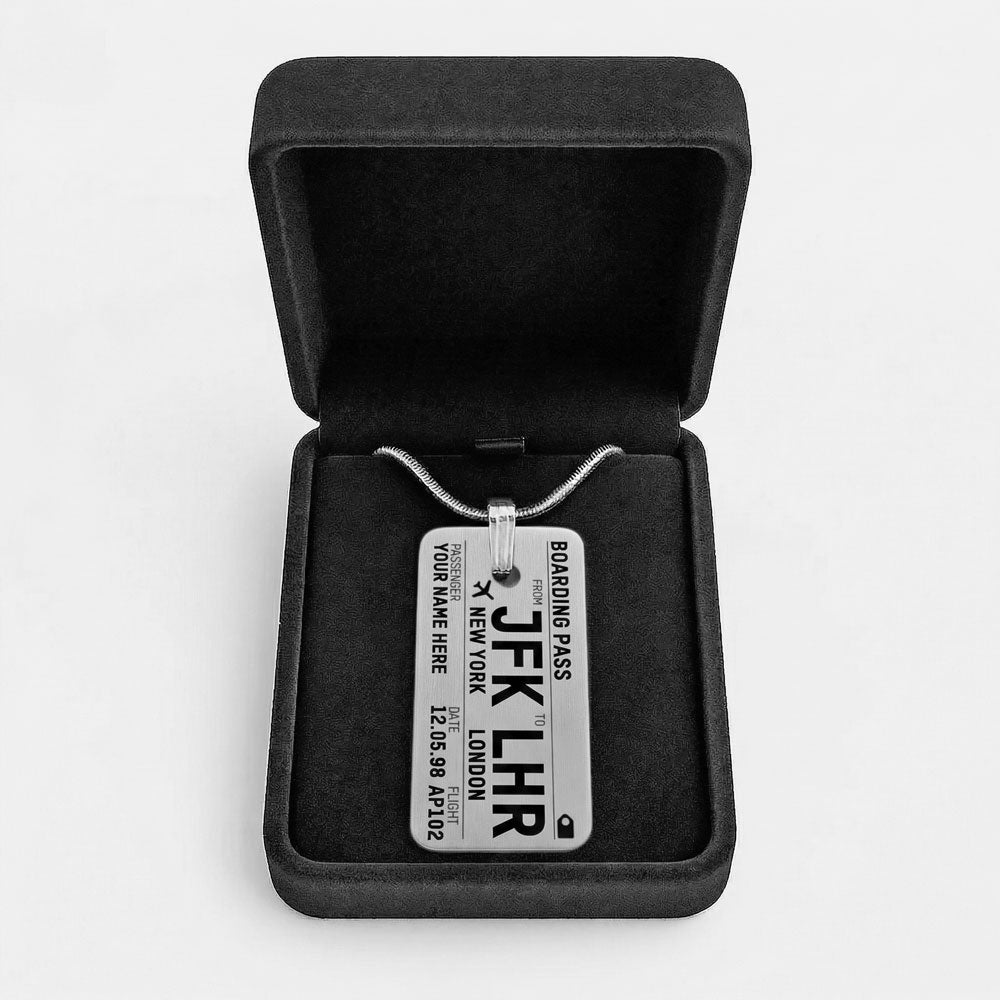Boarding Pass - Charm Necklace