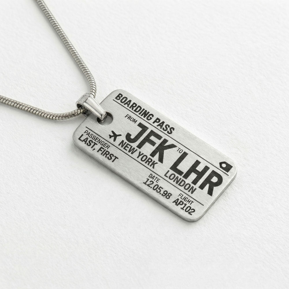 Boarding Pass - Charm Necklace