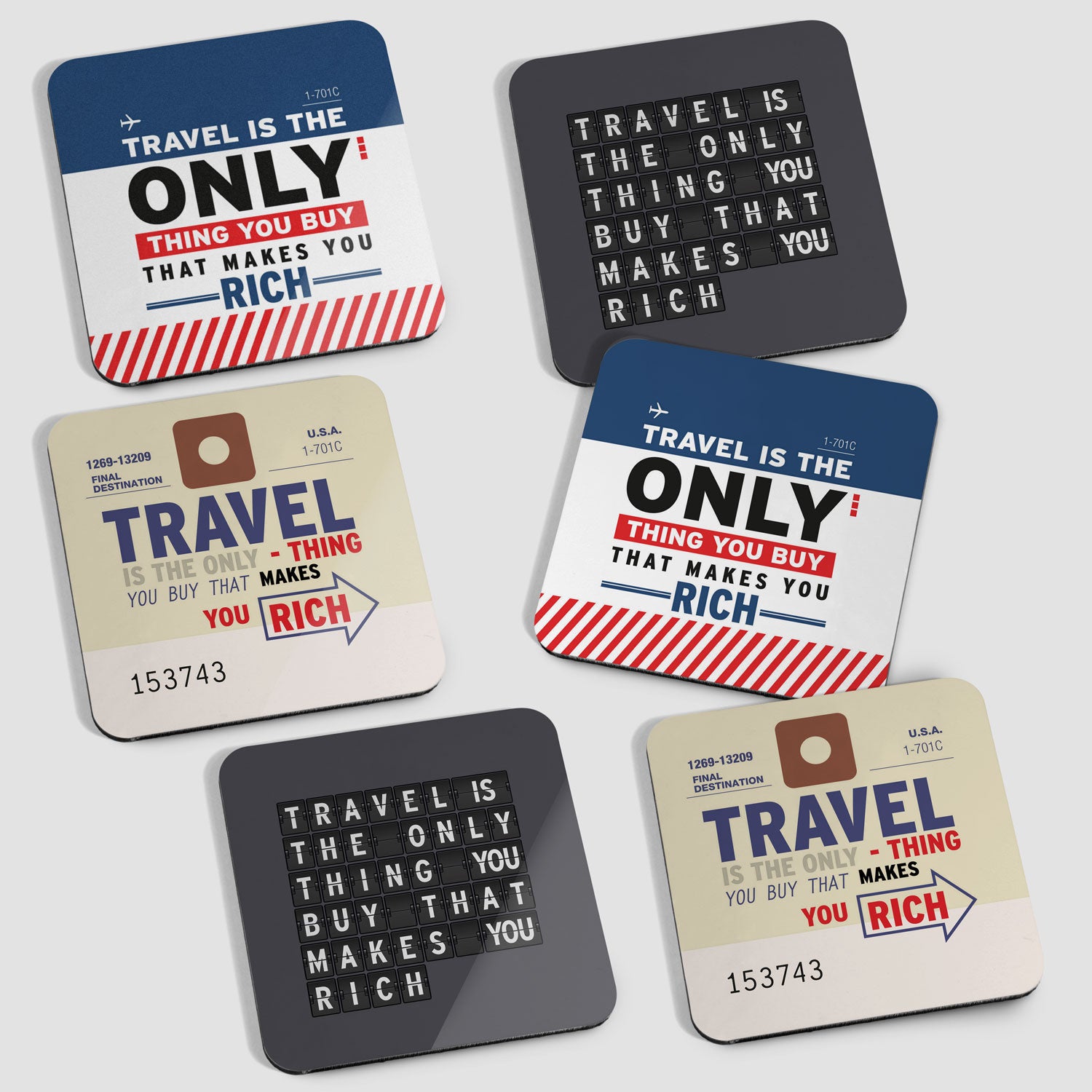 TRAVEL IS - 6 Coasters Set