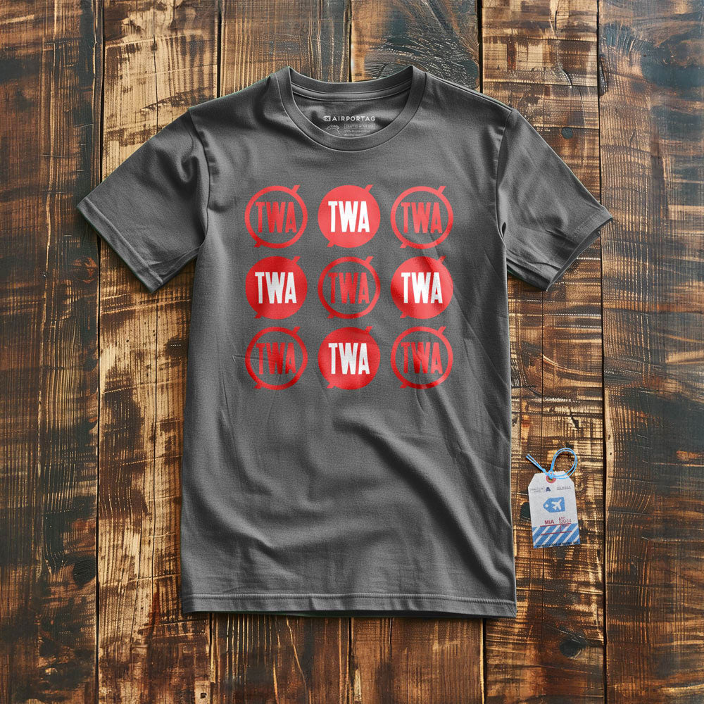 TWA Round Logo Pattern - T-Shirt