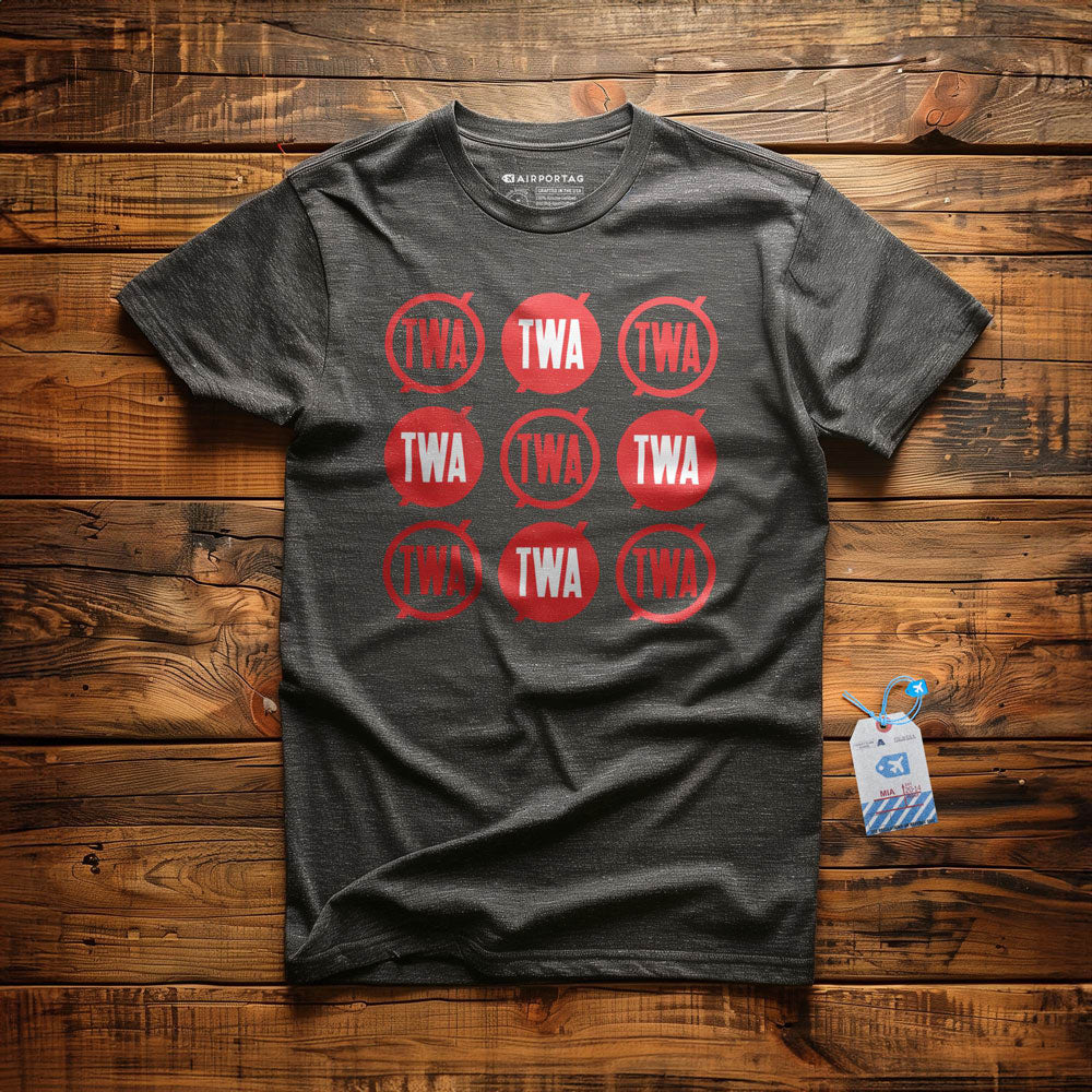 TWA Round Logo Pattern - T-Shirt