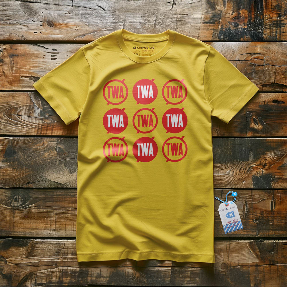 TWA Round Logo Pattern - T-Shirt