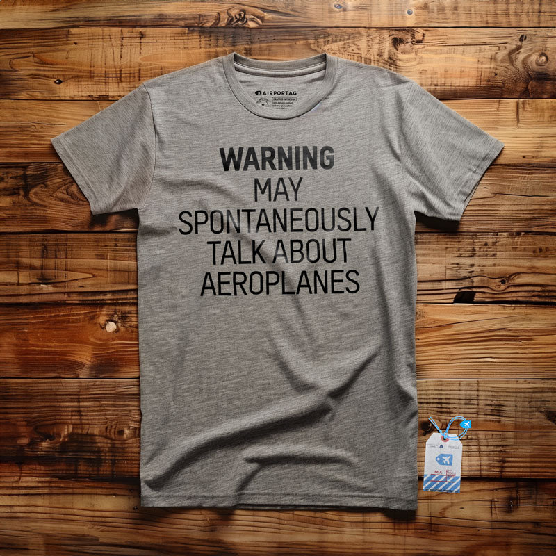 警告は飛行機について話すかもしれません - Tシャツ
