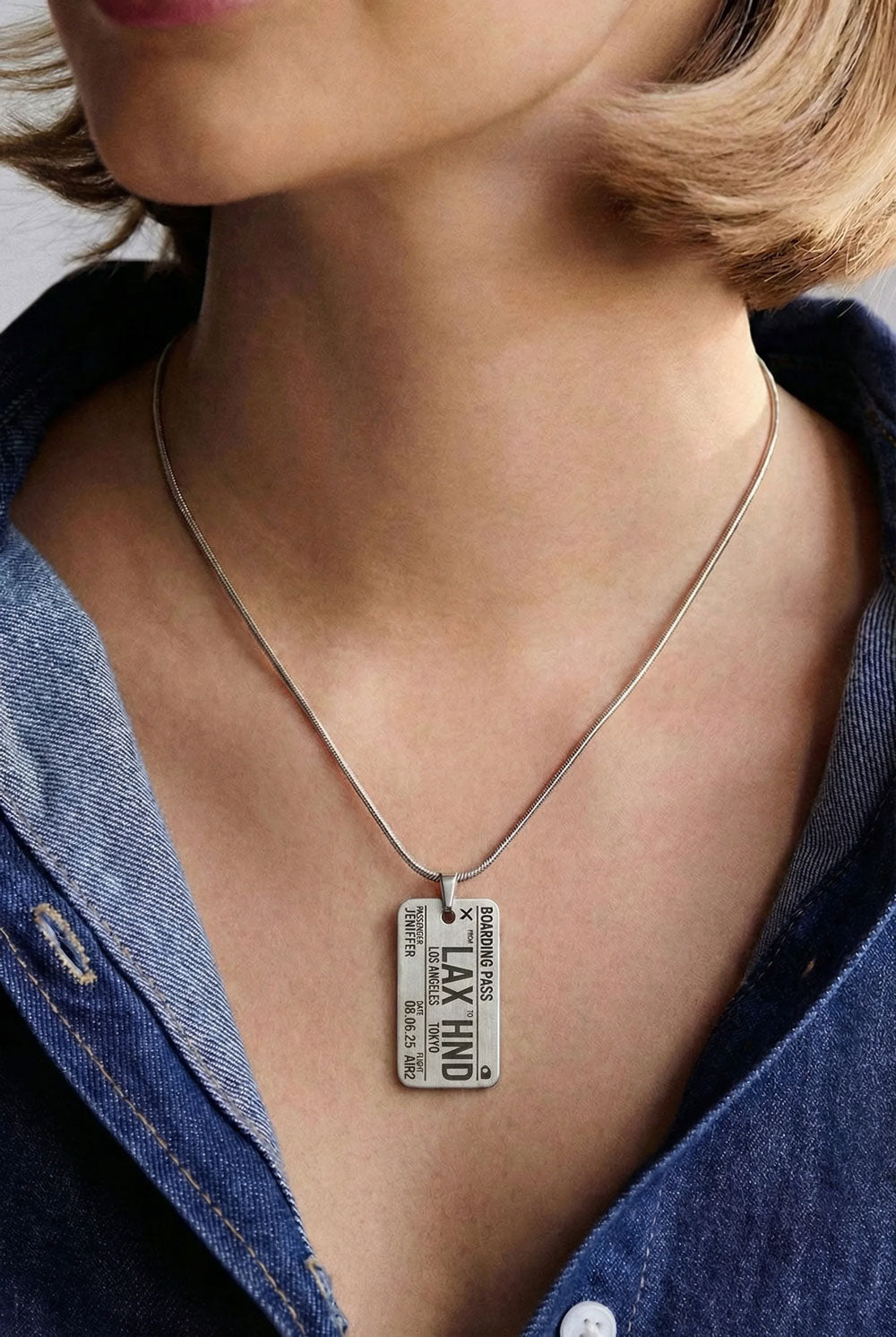 Boarding Pass - Charm Necklace