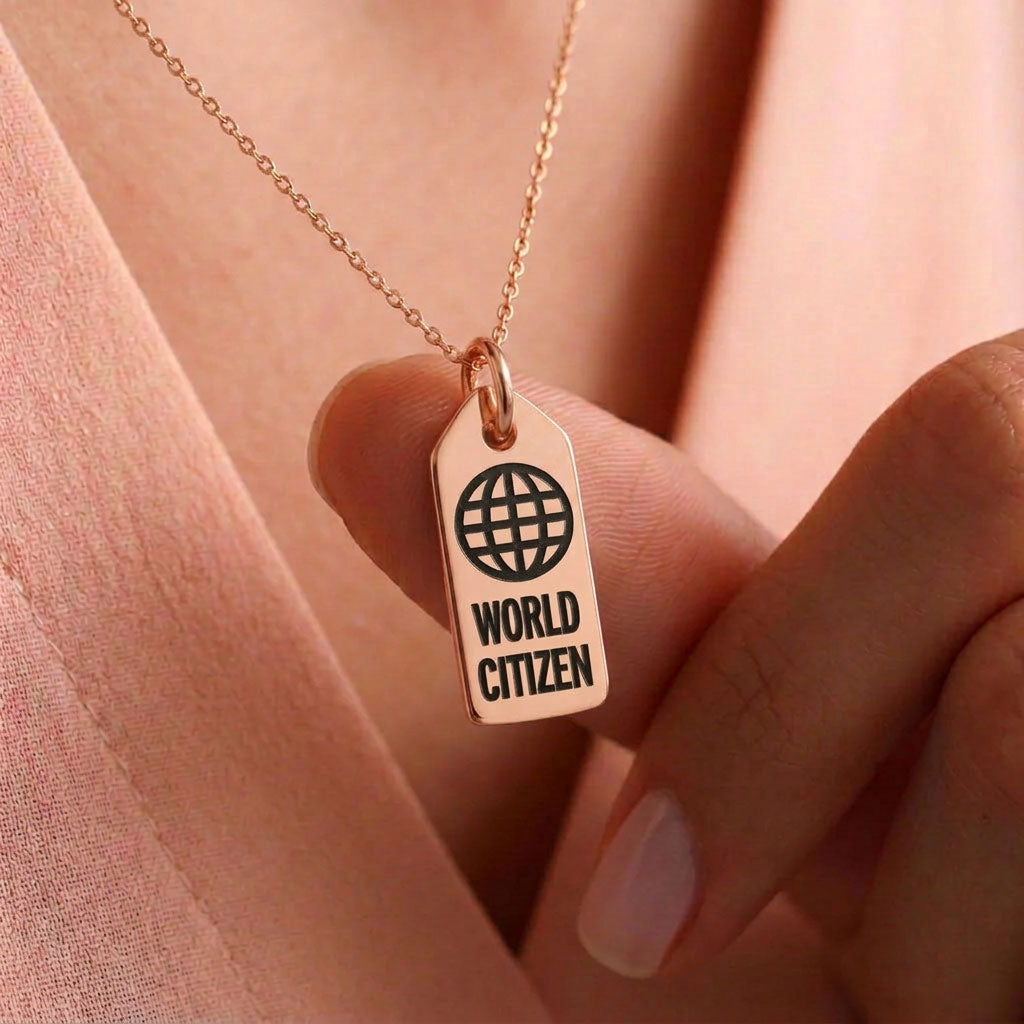 World Citizen - Mini Tag - Charm