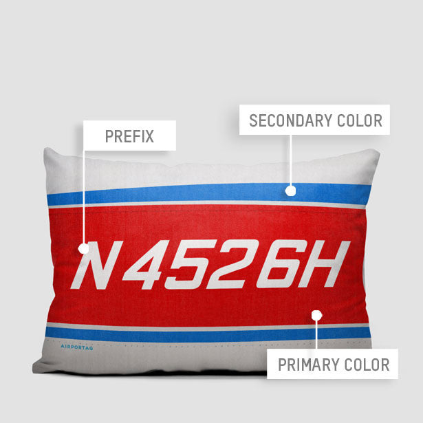 Registration Number - Throw Pillow - Airportag