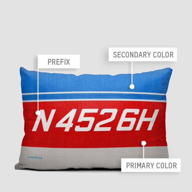 Registration Number - Throw Pillow - Airportag