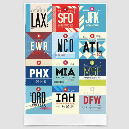 Airport Codes - Poster airportag.myshopify.com