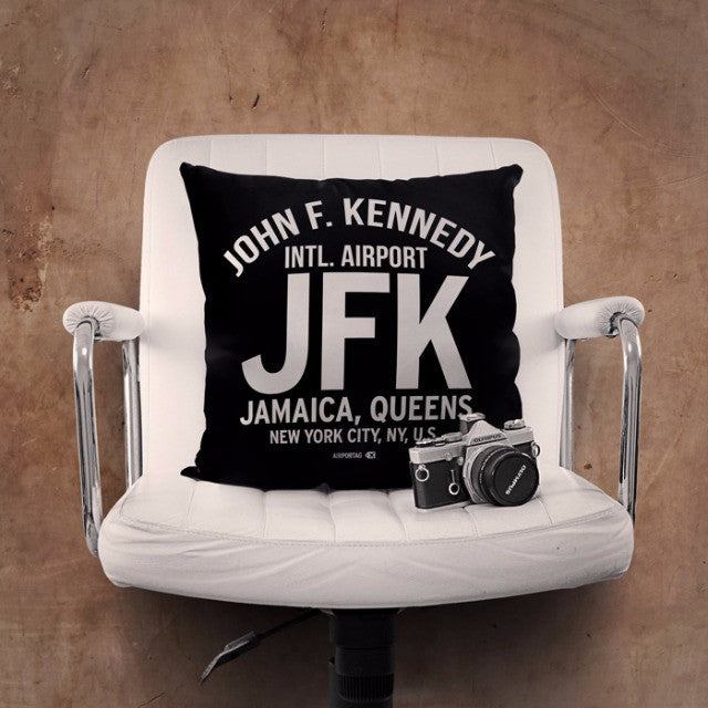 JFK Letters - Throw Pillow - Airportag