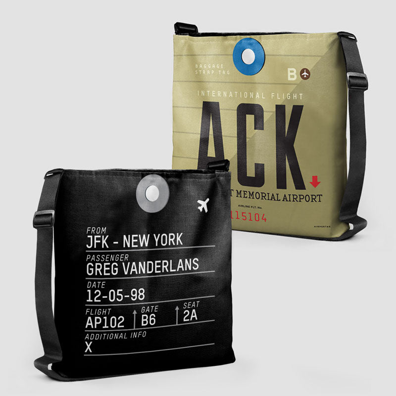 ACK Tote Bag 16 x 16 Adjustable Strap Yes Custom info on the back