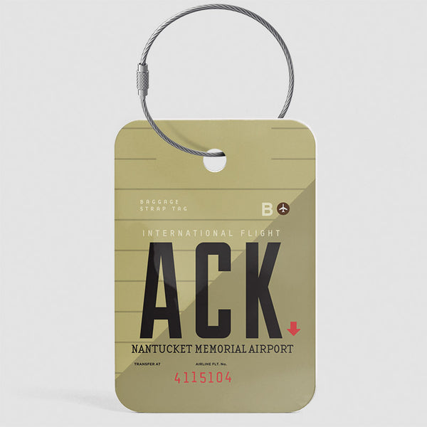 Airport Code Luggage Tag IATA code ACK baggage tag