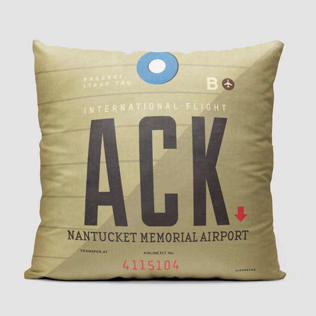 ACK - Throw Pillow - Airportag