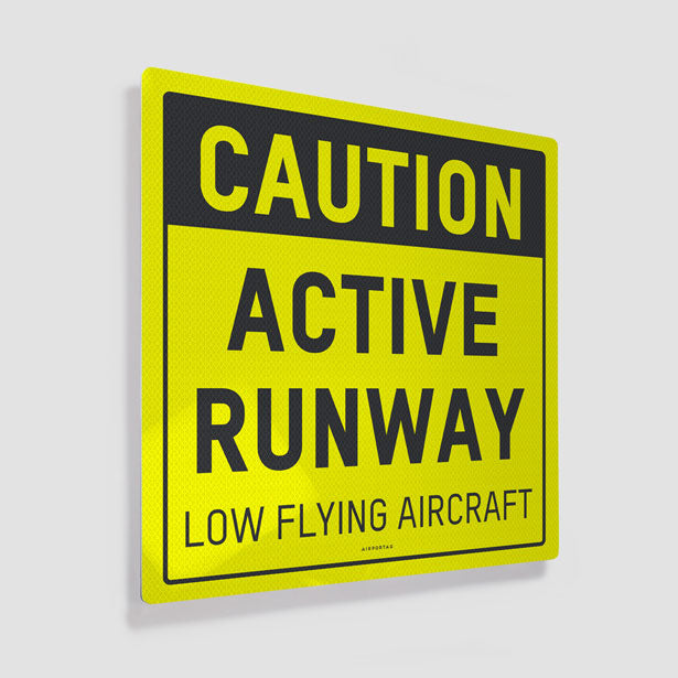 Caution Active Runway - Metal Print - Airportag