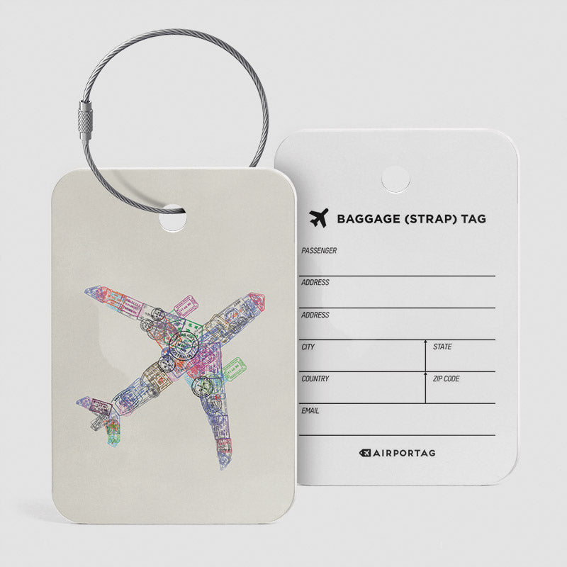 Airplane Stamps - Luggage Tag