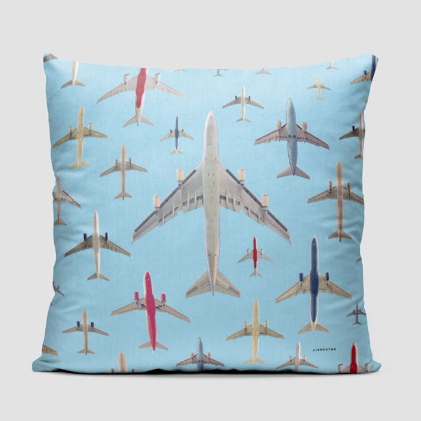 Airplane Above - Throw Pillow - Airportag
