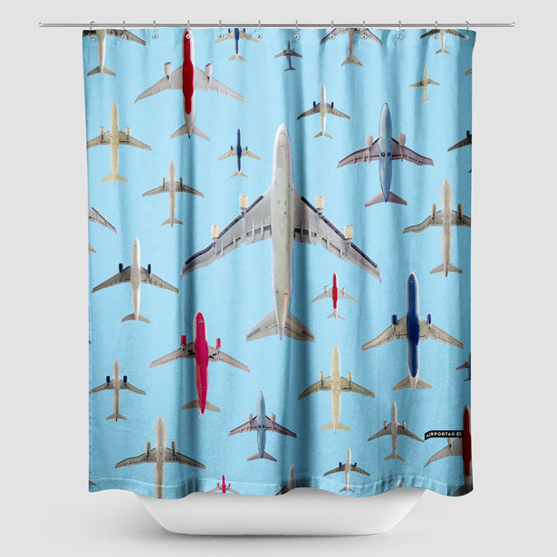 Airplane Above - Shower Curtain - Airportag