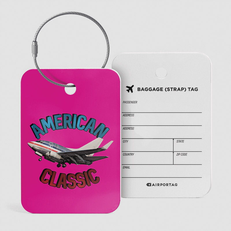 Avion classique américain - Étiquette de bagage