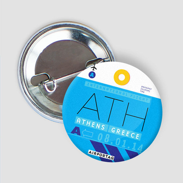 Code Ath Pinback Button - Athens Airport - Athens, Greece - IATA code ATH