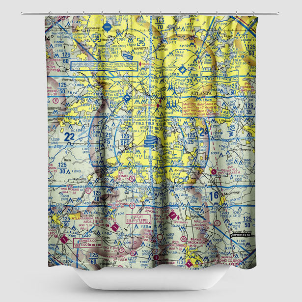 ATL Sectional - Shower Curtain - Airportag