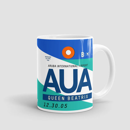 Airport Code Luggage Tag IATA code AUA baggage tag