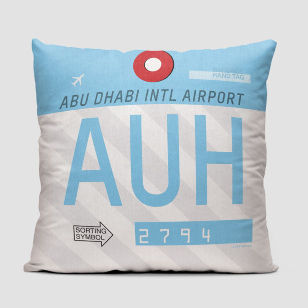 AUH - Throw Pillow - Airportag
