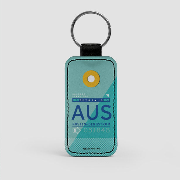 AUS - Leather Keychain - Airportag