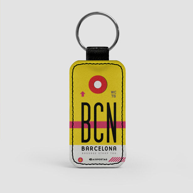 BCN - Leather Keychain - Airportag