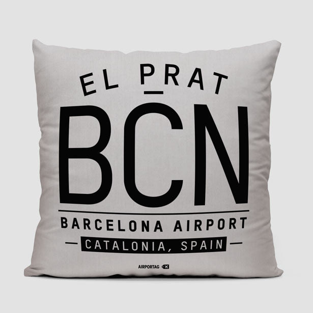 BCN Letters - Throw Pillow - Airportag