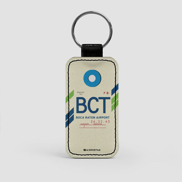 BCT - Boca Raton Airport - Florida, US - Leather Keychain