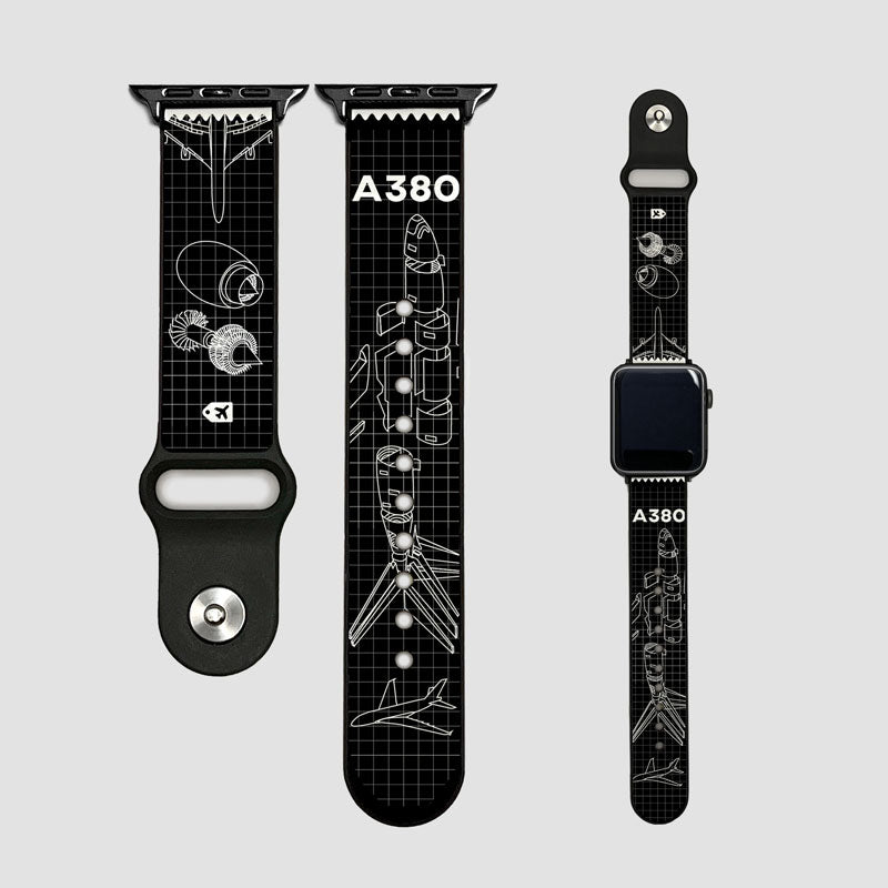 A380 Blue Print - Apple Watch Band