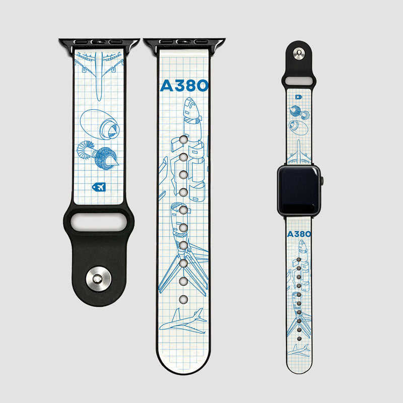 A380 Blue Print - Apple Watch Band
