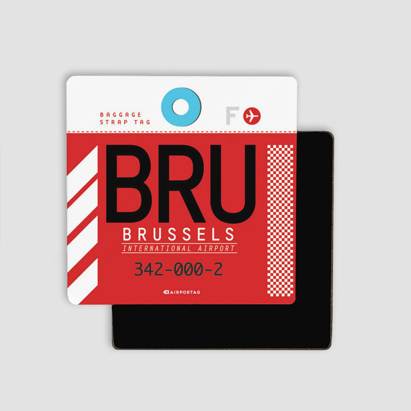 Bru Code Icon Fridge Magnets - Brussels Airport - IATA code BRU