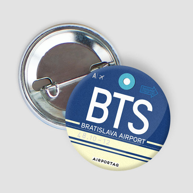 Pinback Button - Bratislava Airport - Bratislava, Slovakia - IATA code BTS