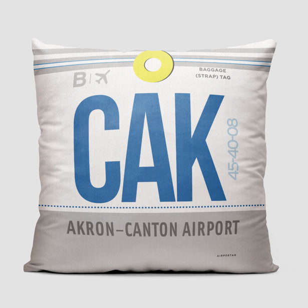CAK - Throw Pillow - Airportag