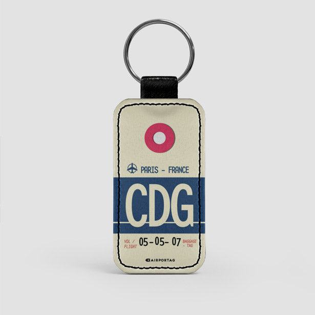 CDG - Leather Keychain - Airportag