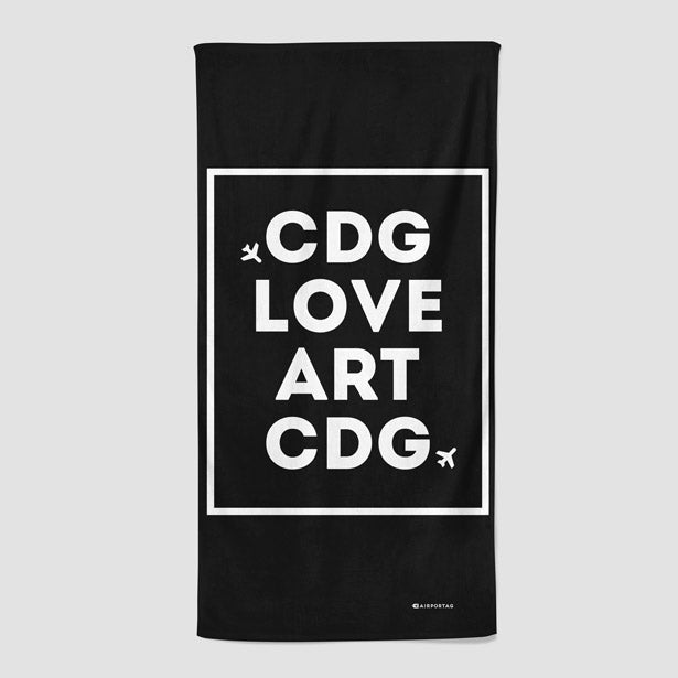 CDG - Love / Art - Beach Towel - Airportag