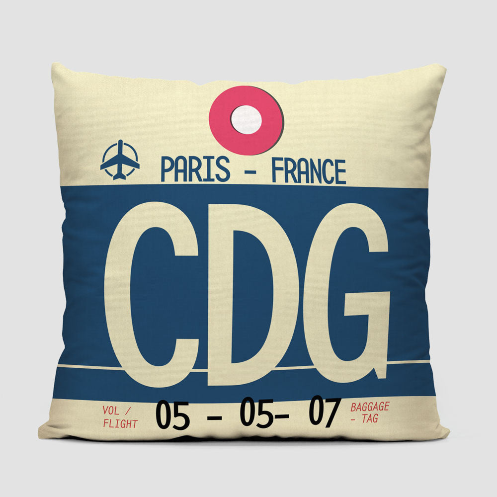 CDG - Throw Pillow - Airportag