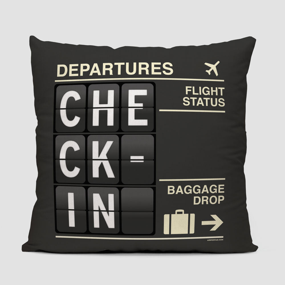 Check-in - Throw Pillow - Airportag