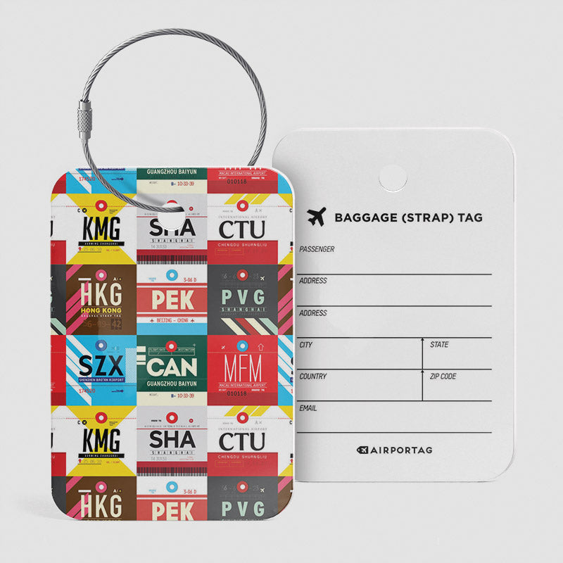 Aéroports chinois - Étiquette de bagage