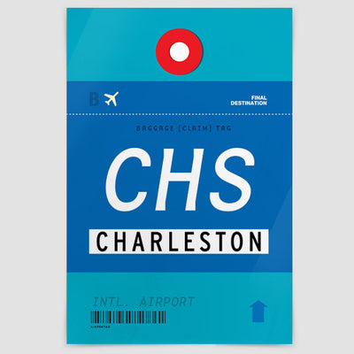 Poster - Wall Art Print - CHS - Charleston Intl Airport - South ...