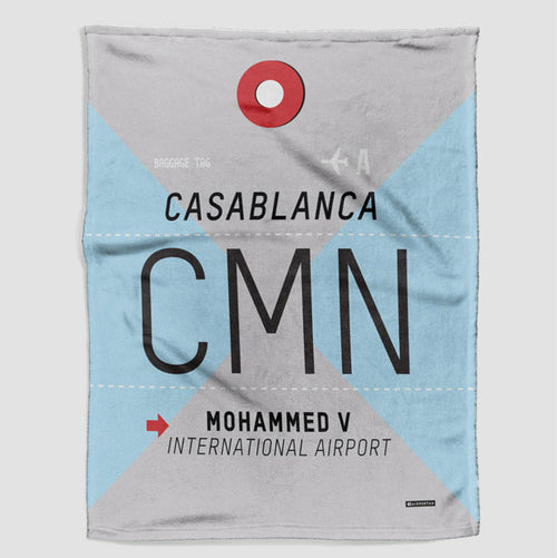 Throw Blanket CMN airport code pattern.