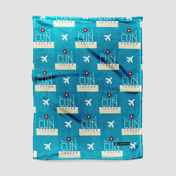 Throw Blanket CUN Airport Code Pattern throw-blanket-cun-airport-code-pattern